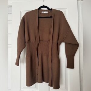 Zara Women's Tan Cardigan Sweater